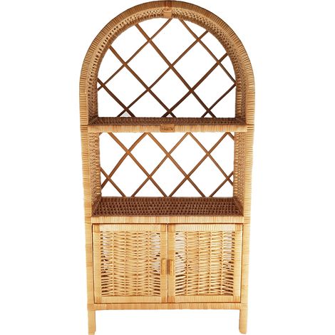 Armario de mimbre natural con puertas
