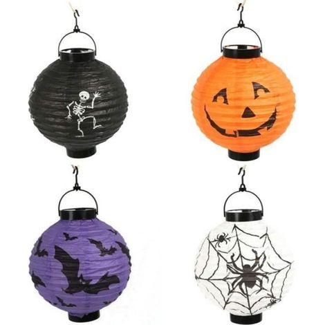 Halloween papier a conduit la pendaison lanterne vacances décor de partie effrayant Noir Multicolore LAMPION DE DECO DE FETE