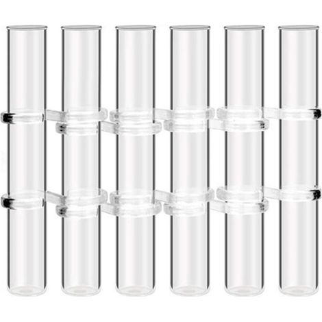 Lot de 6 tubes à essai en verre transparent pour vase à fleurs à charnière, pour décoration intérieure, taille L