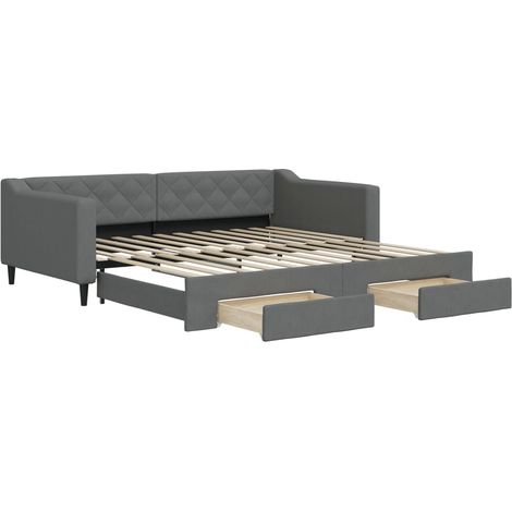 Maison Exclusive - Divano Letto Estraibile Cassetti Grigio Scuro 100x200cm Tessuto