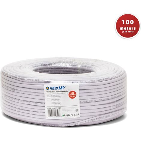 CAVO LAN UTP RJ45 CAT.5 GRIGIO MT.100 (1/4)