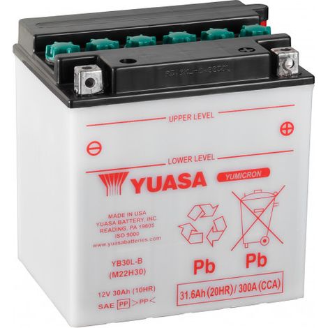 Batterie moto YUASA YB30L-B 12V 31.6AH 300A (1/2)