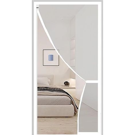 Mosquitero, cortina con cierre automático de imán potente, apertura lateral, blanco (80 x 210 cm) (1/4)