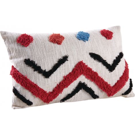 Coussin rectangulaire en coton tufté (1/2)