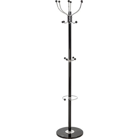 Perchero de metal con paraguero y 6 ganchos D 36X178h cm