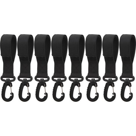 Lot de 8 sangles de fixation pour pagaie de kayak, en nylon et plastique, avec crochet et support portable pour bateau ou kayak. (1/5)