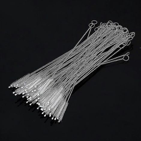 Ensemble de 200 brosses à ventouses en acier inoxydable pour tubes en verre, aquariums, pailles et bouteilles (Betterlifefg) (1/2)