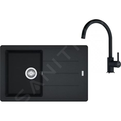 Franke - Set de cuisine G279O, évier en fragranit BFG 611-78, onyx + robinet FC 6018.071, onyx 114.0700.807 (1/4)