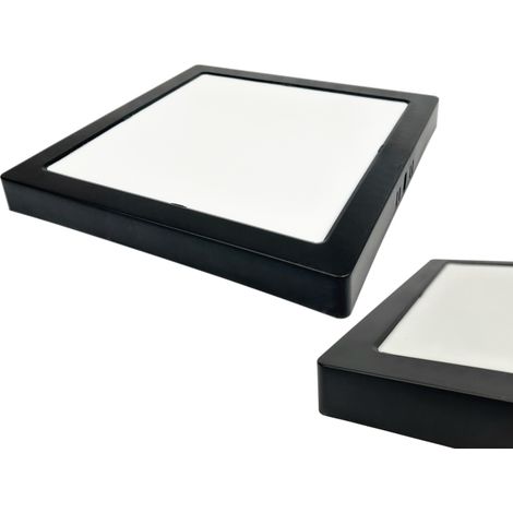 Plafoniera LED downlight quadrata nera 29,5cm 24W 4000K Ecolight (1/5)
