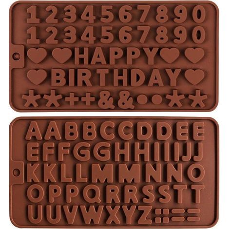 Moules en Silicone pour Lettres et Chiffres - Moules à Chocolat et Fondant 2 Pièces - pour Pâtisserie, Snoep et Glaçons - pour les Amateurs de (1/5)