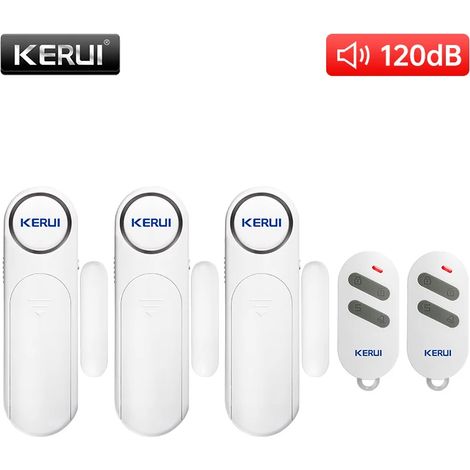 (Pack 3) Alarme sans fil pour porte et fenêtre, 120 dB, adaptée à la sécurité des enfants et à la sécurité de la maison. (1/5)