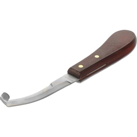 Coupe-Sabot Droitier à Double Tranchant Outil Professionnel en Acier Inoxydable Et Bois Manche Ergonomique Compact pour Soin Quotidien des Sabots De Chevaux, Bovins Et Ânes