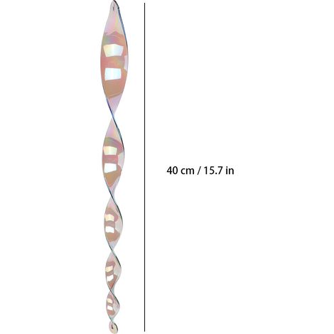 Set mit 4 spiralförmigen, drehbaren Vogelabwehrgeräten für den Garten, zum Aufhängen und mit reflektierendem Effekt. (1/5)