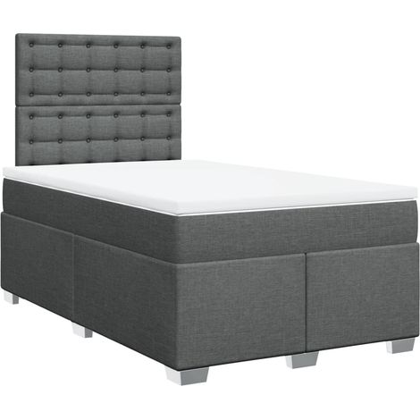 Maison Exclusive - Giroletto a Molle con Materasso Grigio Scuro 120x200 cm Tessuto