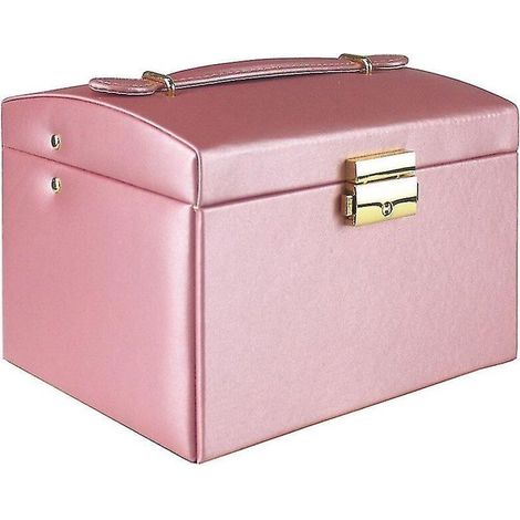 Boîte à bijoux, cuir artificiel - Rose (1/2)