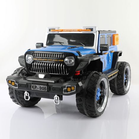 AUTO ELETTRICA PER BAMBINI MACCHINA SUV JEEP 2 POSTI 4WD 12V CON TELECOMANDO USB MP3 BLU (1/4)