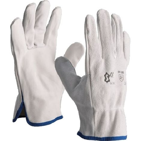 Gants de protection cuir paume fleur et dos croûte de bovin T9 naturel - L3MN.T9