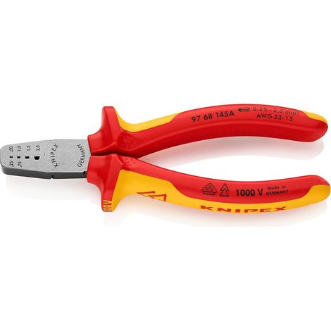 Pince à sertir pour embouts de câble isolées par, 97 68 145 A (1/5)