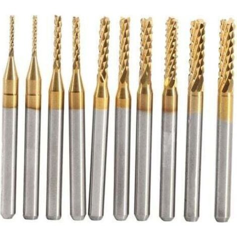 10 fresas de carburo cementado para grabado, tallado, perforación y fresado (1-3 mm)