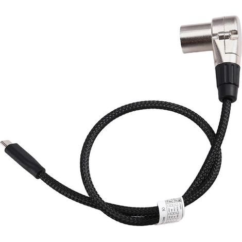 Câble adaptateur convertisseur USB-C vers XLR, câble audio mâle XLR 3 broches coudé de type C, adapté aux amplificateurs de puissance, consoles de mixage, etc. (1/5)