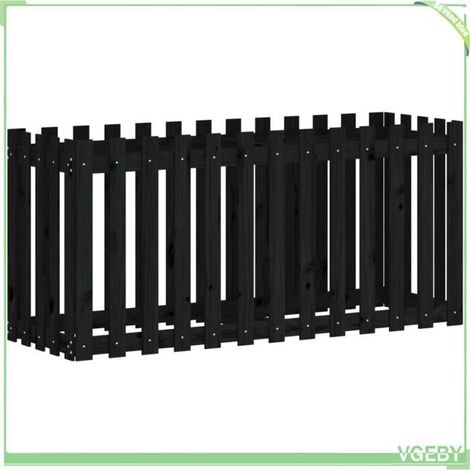Lit surélevé de jardin - FAFEICY - 832499 - Bois de pin massif - 150x50x70 cm - Noir (1/5)