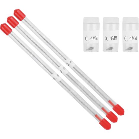 Lot de 3 buses de 0,4 mm pour aérographe, aiguilles de rechange pour pistolet à peinture
