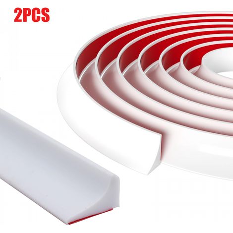 Protection anti-éclaboussures en silicone blanc autocollante pour douche et évier, lot de 2 (1/5)