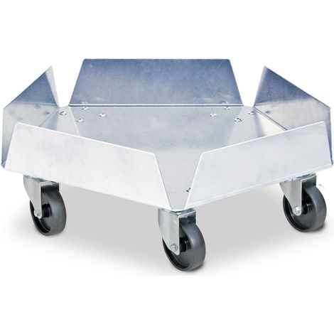 BRB Transportroller für Kunststofftonnen bis 100 Liter, Edelstahl, Tragkraft 250 kg (1/2)