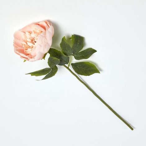 HOMESCAPES Pale Pink Peony Single Stem 56 cm (1/5)