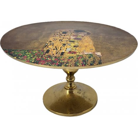 Plato decorativo SOBRE una base, plato con el patrón del beso de G. Klimt (1/5)