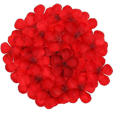 200 pétales de fleurs artificielles, accessoires pour la confection de paniers de demoiselles d'honneur et autres créations florales (fleurs de pêcher), idéales pour les mariages.-Red (1/5)