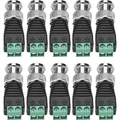 10 Pièces Connecteur BNC Mâle Coaxial Vert pour Caméra CCTV Vidéo Balun (1/5)