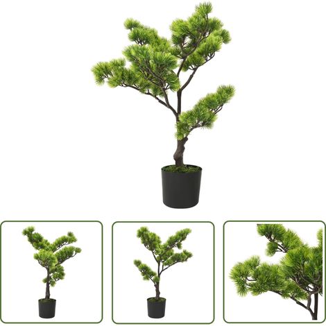 The Living Store Künstlicher Bonsai Pinus mit Topf 60 cm Grün - Künstlicher Bonsai - Kunstpflanzen - Pflanzen Im Innenbereich - Zimmerpflanzen - Plastikpflanzen (1/5)