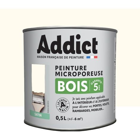 Peinture Bois Microporeuse Addict Ivoire Satin 0,5 L (1/2)