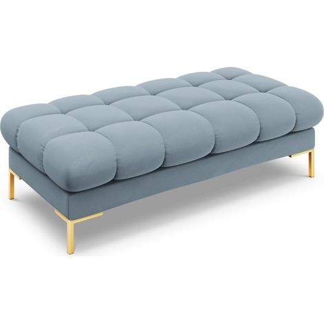 Banc 2 places en velours bleu clair (1/5)