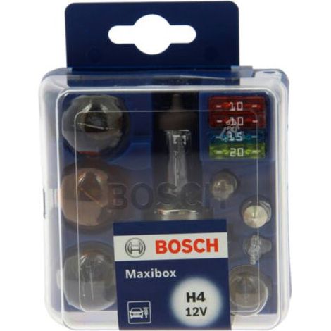 Juego completo de bombillas H4 Maxibox de Bosch (8 unidades) + fusibles (ver descripción del producto)