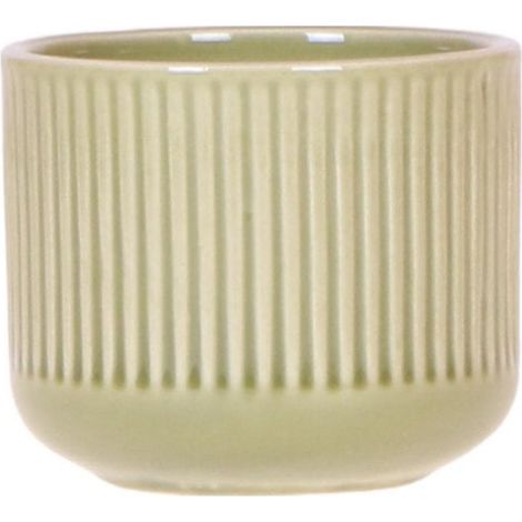 Cache-pot Décoratif Flare Vert avec Motif Nervuré et Design Rétro Moderne - Ø 6 cm - PANGIVO (1/3)