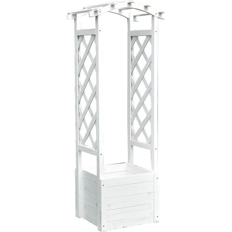 Mucola – Arche de jardin en bois d'épicéa blanc – Treillis pour plantes grimpantes – Dimensions 48x39x129,5 cm – Style country ludique (1/5)