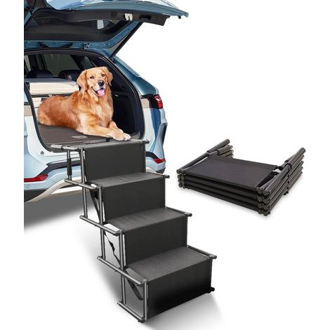 Rampe pour Chien, Escalier pour Chien, Charge maximale : 80 kg, Pliable, Antidérapante, pour Camion, Lit, Voiture, SUV, pour Grands et Petits Animaux (Noir, 101 75 47cm) (1/5)