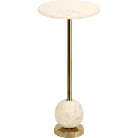 Salo Couchtisch , Ecktisch Ø25cm Marmor Messing, Marmor. (1/2)