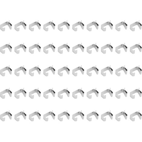 Crochets de Gouttière en Acier Inoxydable pour Guirlandes Lumineuses Extérieures – Supports Muraux Terrasse Lot de 50 (43 x 33,5 cm) (1/5)
