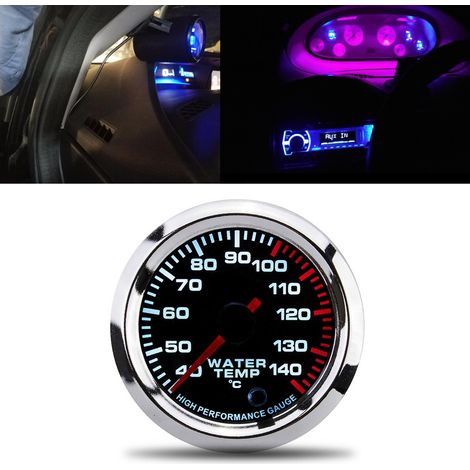 Jauge de température d'eau universelle 52mm, affichage LED 7 couleurs, capteur inclus, 12V, plage 40-140℃