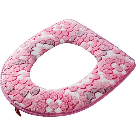 Couvre-siège De Toilette - Housse Épaisse En Flanelle Avec Fermeture Éclair - Imperméable Arrière PU - Lavable En Machine - Taille Standard (1/5)