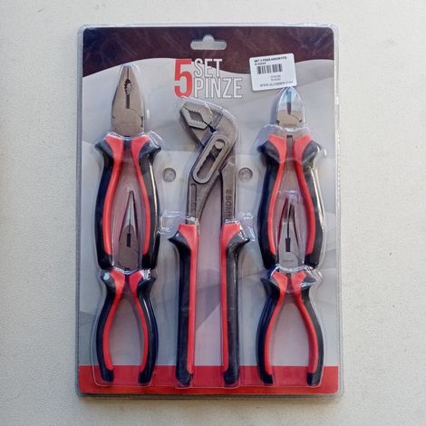 Set di 5 pinze assortite uso universale con impugnatura antiscivolo (1/5)