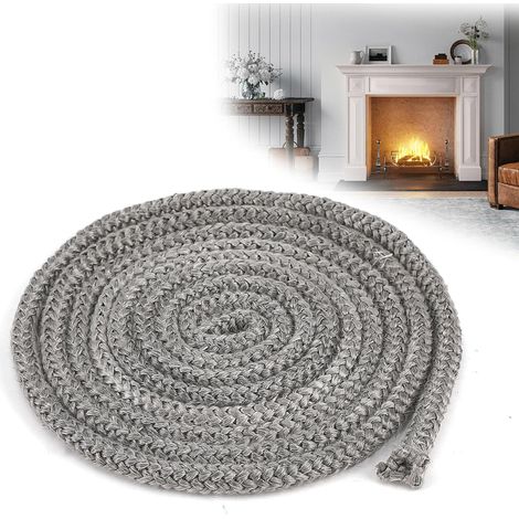 Joint Insert Cheminée Corde, 2m8mm Joint Poele a Bois en Fibre de Verre, Corde de Joint Cheminée Remplacement pour Poêle/Cheminée/Tube Poele/Porte de Four, Résistant à la Chaleur 550 Degrés Celsius (1/5)