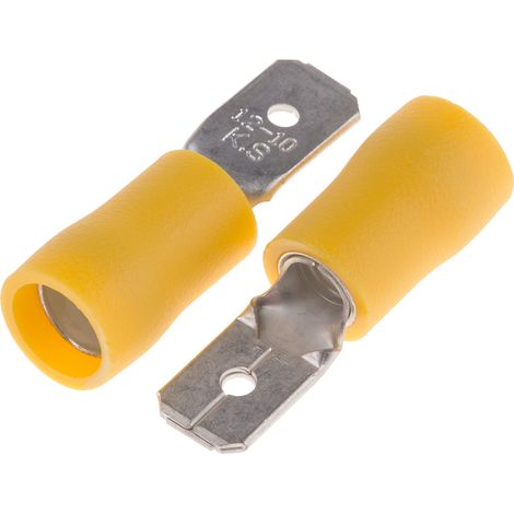 Cosse faston RS PRO, Isolé, Jaune