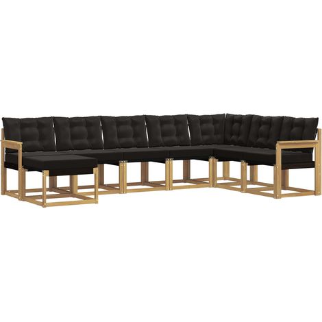 Outdoor Sofa Set with Cushion 8 pcs White and Black vidaXL (1/5)