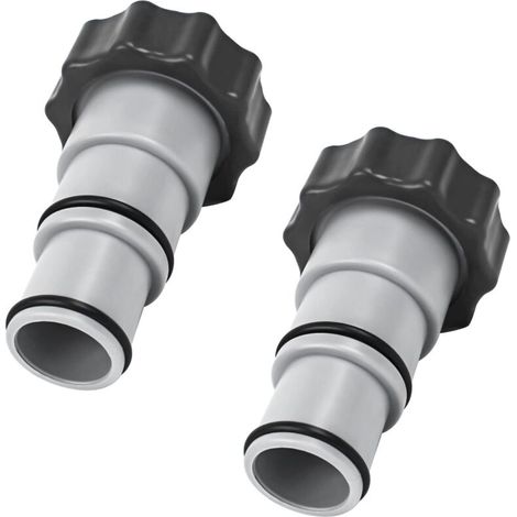 Adaptateur de tuyau de rechange Intex pour pompe avec filetage - Pour tuyau de 1,5 et 1,25" - Série A 25077RP 8" Gris Lot de 2 (1/5)
