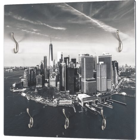 Porte-manteau mural design Skyline 5 crochets Trudi