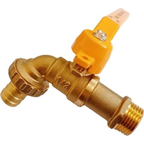 Robinet 1/2 Pouce Jardin, Robinet à Bille en Laiton Extérieur Ingélif -20℃ Robinets D'écoulement Résistant à la Chaleur 120℃ Robinets Premium, Extérieur avec Raccords de Tuyau (1/3)